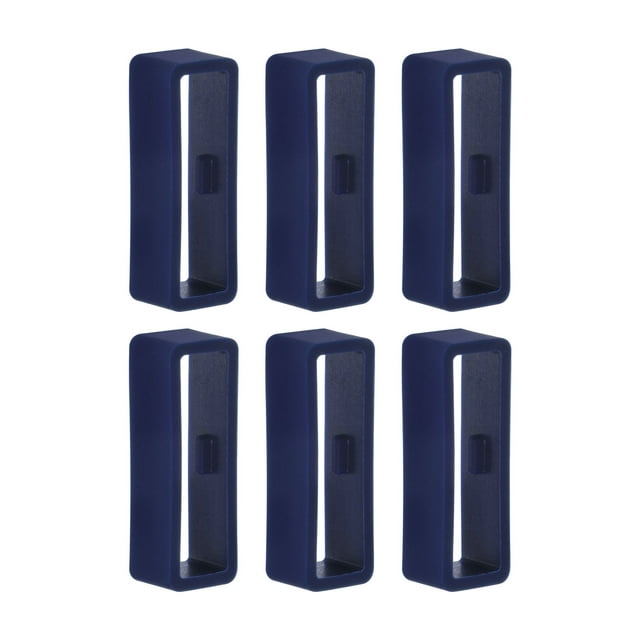 Unique Bargains 6pack Watch Strap Loop Fastener Rings 26mm Rubber Watch Holder Keeper Navy Blue