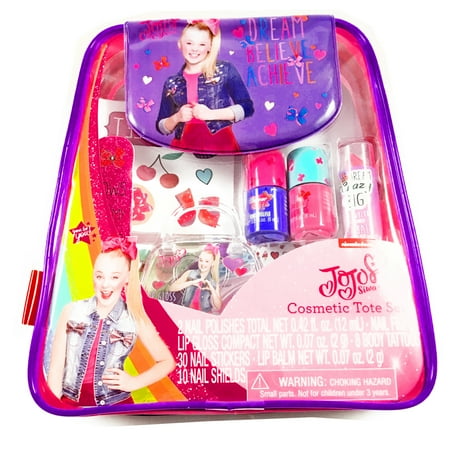JoJo Siwa Girls Cosmetic Tote Bag Set Nail Polish Lip