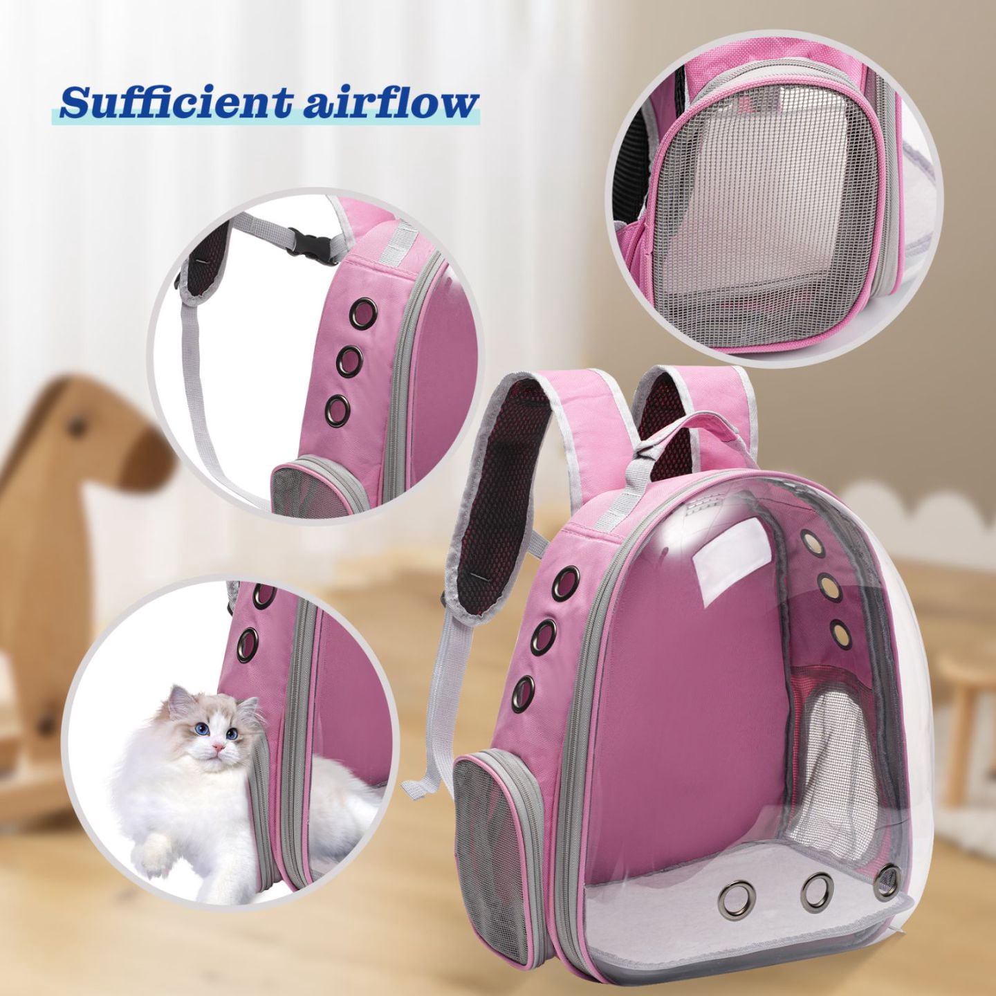 Vivicreate Cat Backpack Carrier, Ventilated Pet Bag for Small Dogs and Cats, Breathable Travel Carrier