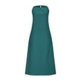thumbnail image 6 of Summer Plus Size Dresses for Womens 2026 Fashion Spring V-Neck Solid Color Sling Loose Linen Dress, 6 of 8