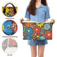 thumbnail image 5 of Yayeee Foldable Storage Basket for Shelves with Handles Set of 2 Waterproof Cloth Bins, Cartoon Flowers, 5 of 7