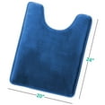 thumbnail image 5 of Nestl Contour Absorbent Memory Foam Bath Mat Set Bathroom Rug, Royal Blue, 24"x20", 5 of 7