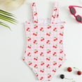 thumbnail image 7 of Zanarzt Toddler Girls Swimsuit Baby Girls Swimsuit Ruffles Bathing Suits Cute Beach Sport Swimming Backless Summer One Piece Swimwear Red,6-7 Years, 7 of 7