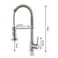 thumbnail image 2 of Grifo de cocina con rociador de resorte en acero inoxidable cepillado Grifo de cocina giratorio de 360° en acero inoxidable, 2 of 4