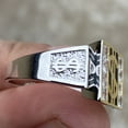 thumbnail image 4 of Mens 925 Sterling Silver $ Dollar Sign Black & Gold Finish Iced Bling Pinky Hip Hop Ring Size 13, 4 of 10
