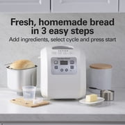Hamilton Beach 2 lb Bread Maker Machine with 12 Settings Plus Gluten Free, White