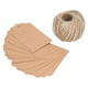 thumbnail image 2 of 100 etiquetas para ropa de papel kraft de doble cara, etiquetas de regalo para manualidades con hilo de yute de 30 m para bodas, Navidad, Acción de Gracias, color madera., 2 of 14
