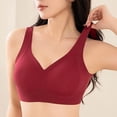 thumbnail image 2 of Alun Womens Seamless Wireless Push up Supportive Bras Comfortable No Underwire Full Coverage Fixed Cup Jelly Lift Everyday T-Shirt Bras with Massage Cup Design Red L, 2 of 4