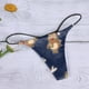 thumbnail image 3 of Gibobby Bragas Bikini Elásticas Tanga sexy para mujer Estampado navideño comodidad Bragas cintura（Azul marino， S), 3 of 5