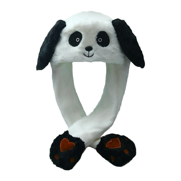 1pc Lovely Panda Moving Orears Hat Creative Ore Ear Hat Sombrero de felpa Hombro de dibujos animados
