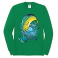 thumbnail image 2 of Mahi-Mahi Fish Catching Small Fish Animal Lover Mens Long Sleeve Shirt, Kelly, X-Large, 2 of 3
