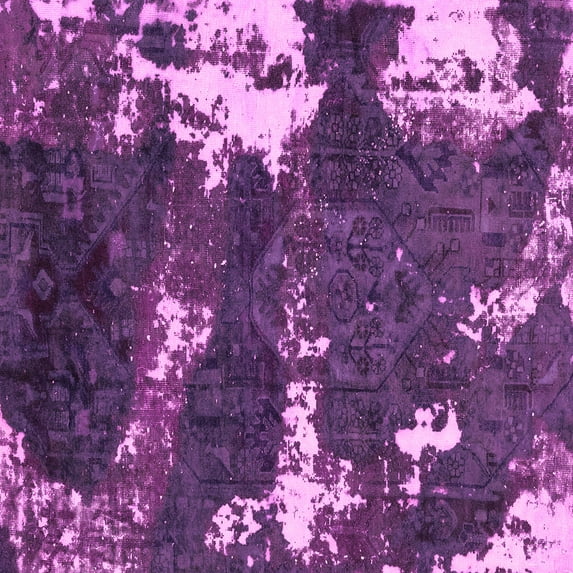 Ahgly Company Indoor Square Abstract Pink Modern Area Rugs, 5' Square