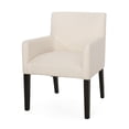 thumbnail image 4 of Accent Chair, Living Room Accent Chair, Upholstered Arm Chair with Wood Legs, Mid-century Modern Single Sofa, Beige+Black, 4 of 7