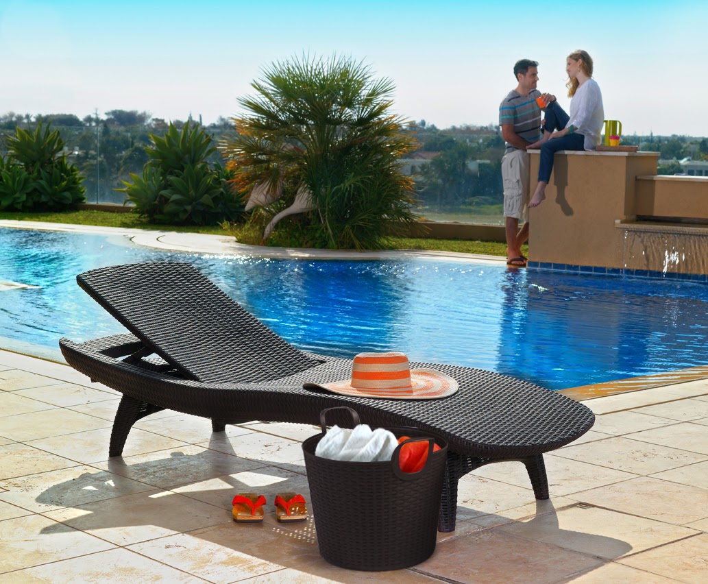 Keter Pacific Chaise Sun Lounger 2-Pack Adjustable, Grey - Walmart.com