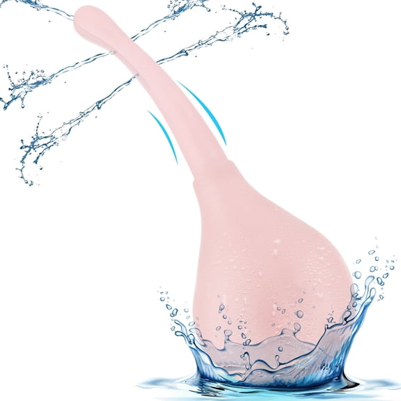 Anal Douche Enema Bulb for Men Women, 5.75 Oz Anti Backflow Douche Kit with 5-Opening Spray Tip and Flexible Silicone Nozzle for Personal Intimate Hygiene