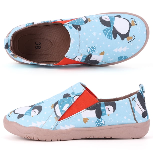 Cómodos zapatos en el barco para mujeres mocasines pingüinos anti -Slip ropa diaria