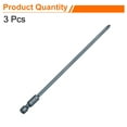 thumbnail image 3 of Uxcell 3pcs #1 Phillips Screwdriver Bit PH1 1/4" Hex Shank 6" (150mm) Long 0.16" Rod Magnetic Cross Head Drill Bits S2 Steel Industrial Screw Driver Bit for Electric Power Tools, Blue, 3 of 7