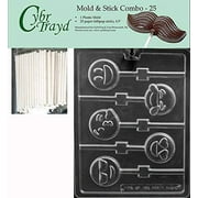 CybrTrayd 45St25-M248Jubilant Emoji's Lolly Chocolate Candy Mold, Clear
