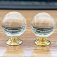 thumbnail image 4 of 2 Lamp Finials, 3CM， Threaded Base Glass Ball Lamp Finials Decorative, Finials for Lamps with Chrome Base, Transparent crystal light ball, 4 of 5