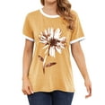 thumbnail image 3 of ZXSXSY Women Floral Printed Round Neck Short Sleeves Top, 3 of 6