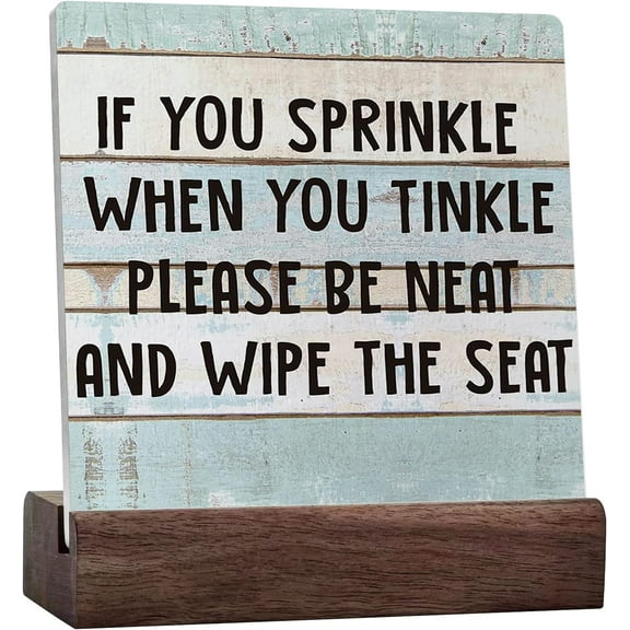 If You Sprinkle When You Tinkle Ceramic Table Sign Desk Decor Bathroom Quote Sign For Home Bathroom Shelf Table Decoration