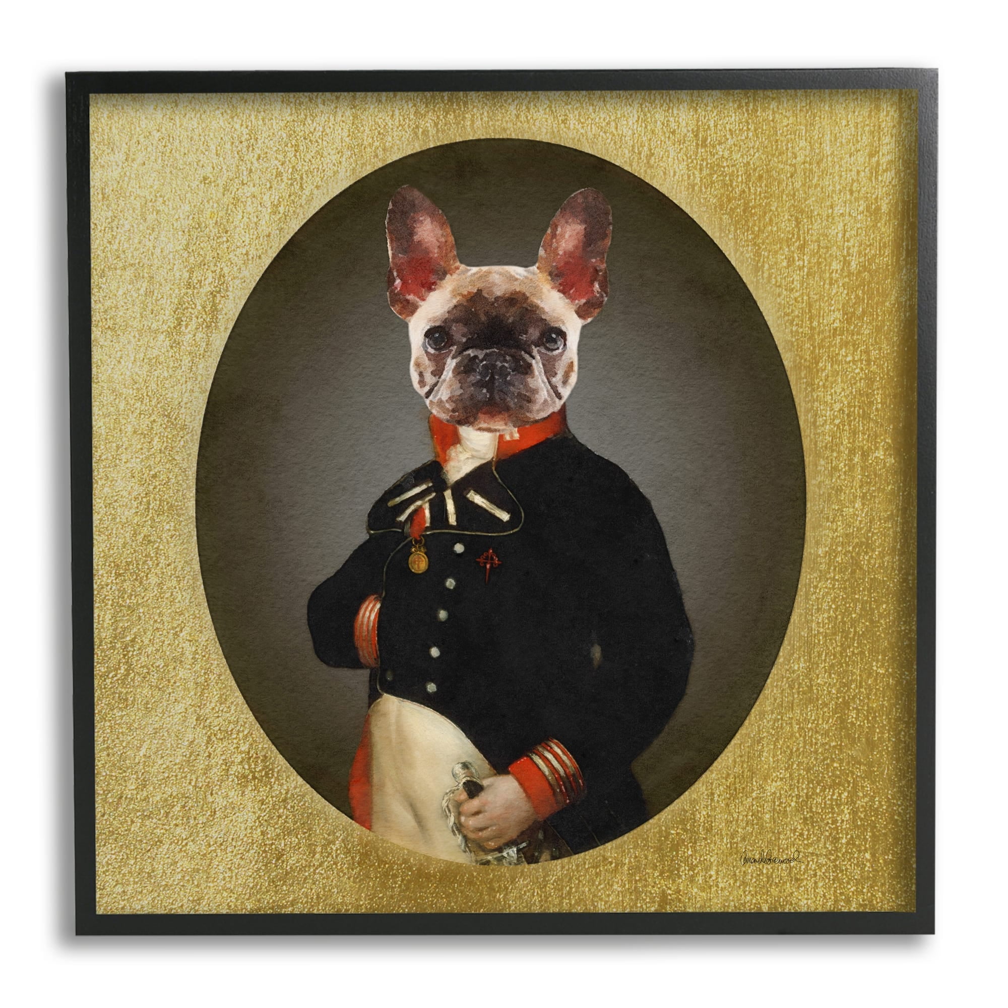 Stupell Industries Military French Bulldog Funny Conquistador Dog Fashion,24 x 24, Design by Amanda Greenwood