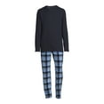 thumbnail image 7 of Hanes Men's and Big Men's Long Sleeve Waffle Sleep Top and Fleece Pajama Pants Set, 2-Piece, 7 of 7