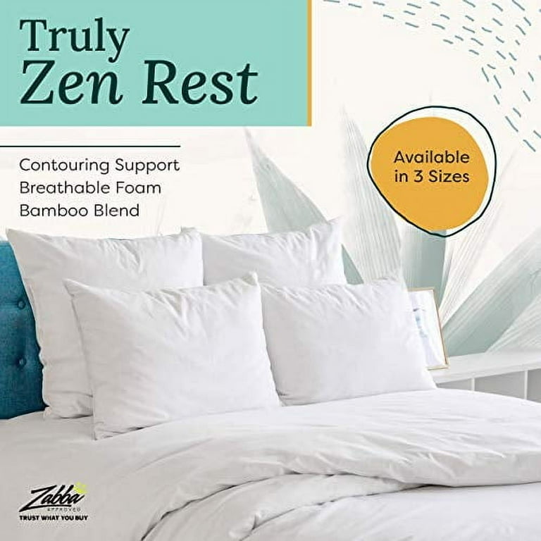 Zen Bamboo Gel Extra Soft Pillow with Cover, Queen, Set of 2 Zen Bamboo Gel Extra Soft Pillow with Cover, Queen, Set of 2