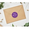 thumbnail image 2 of Darling Souvenir Round 45 Pcs Calligraphy Save The Date Stickers Personalized Bride Groom Names And Date Envelope Seals - Violet, 2 of 4