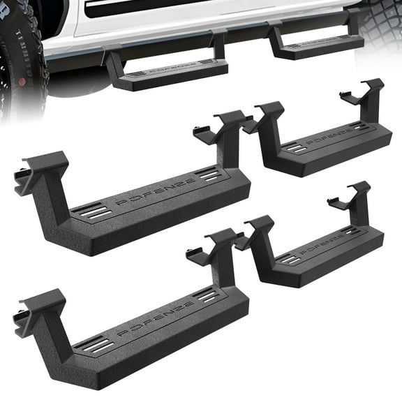 POFENZE Running Boards Side Steps for Ford Bronco 2021 2022 2023 2024 2025 Black Nerf Bars 4 Packs