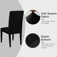 thumbnail image 4 of Keyroal Solid Color Stretch Dining Chair Covers, 4‑Pack Elastic Spandex Slipcovers, Removable Washable Wrinkle‑Resistant Chair Seat Protectors for Dining Room, Kitchen, Wedding, Hotel & Party(Black), 4 of 8