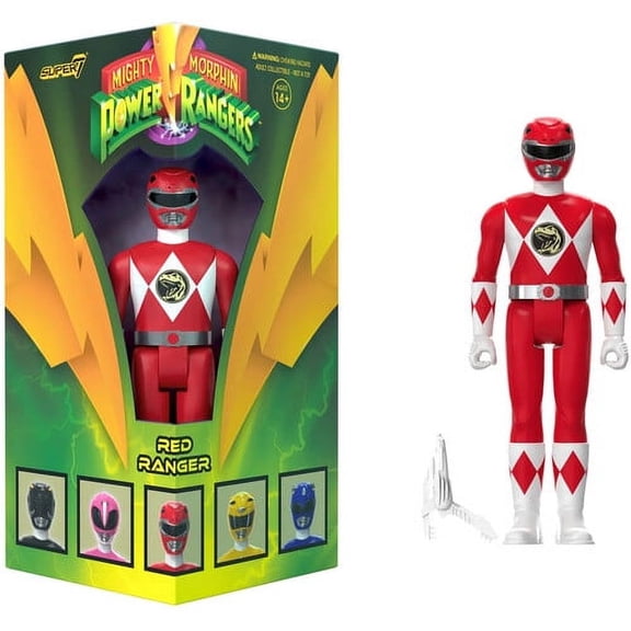 Super7 - Mighty Morphin Power Rangers - Reaction Sdcc 2023 - Red Ranger [Triangle Box], Super7, Gifts