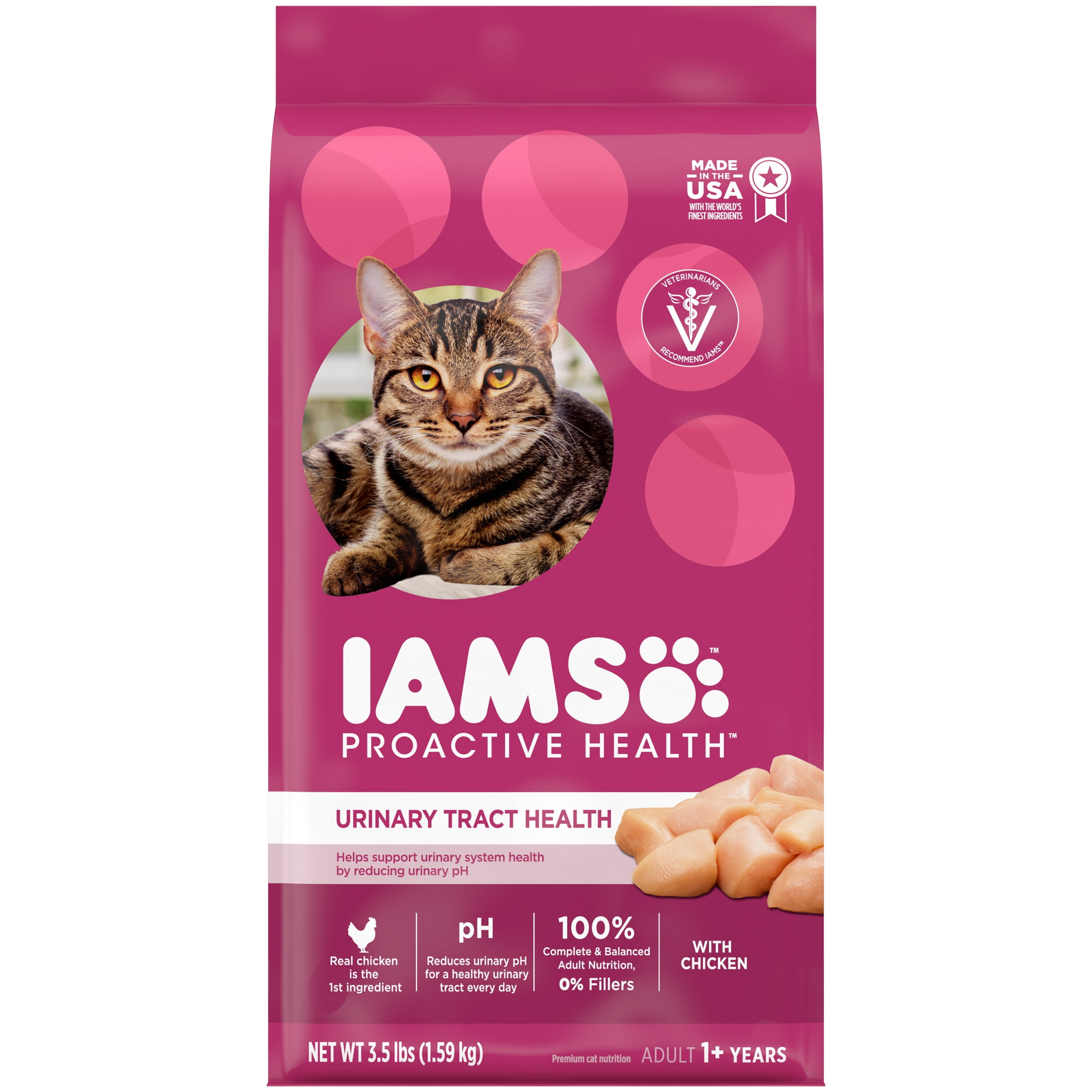IAMS PROACTIVE HEALTH Adult Urinary Tract Health Dry Cat Food with Chicken, 3.5 lb. Bag