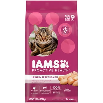 IAMS PROACTIVE  Adult Urinary Tract  Dry Cat Food with Chicken, 3.5 lb. Bag