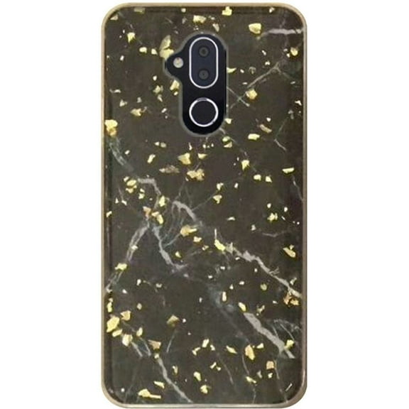 GSA Frozen Gold Marble Candy Case For Alcatel 7 Folio, 6062W - Black