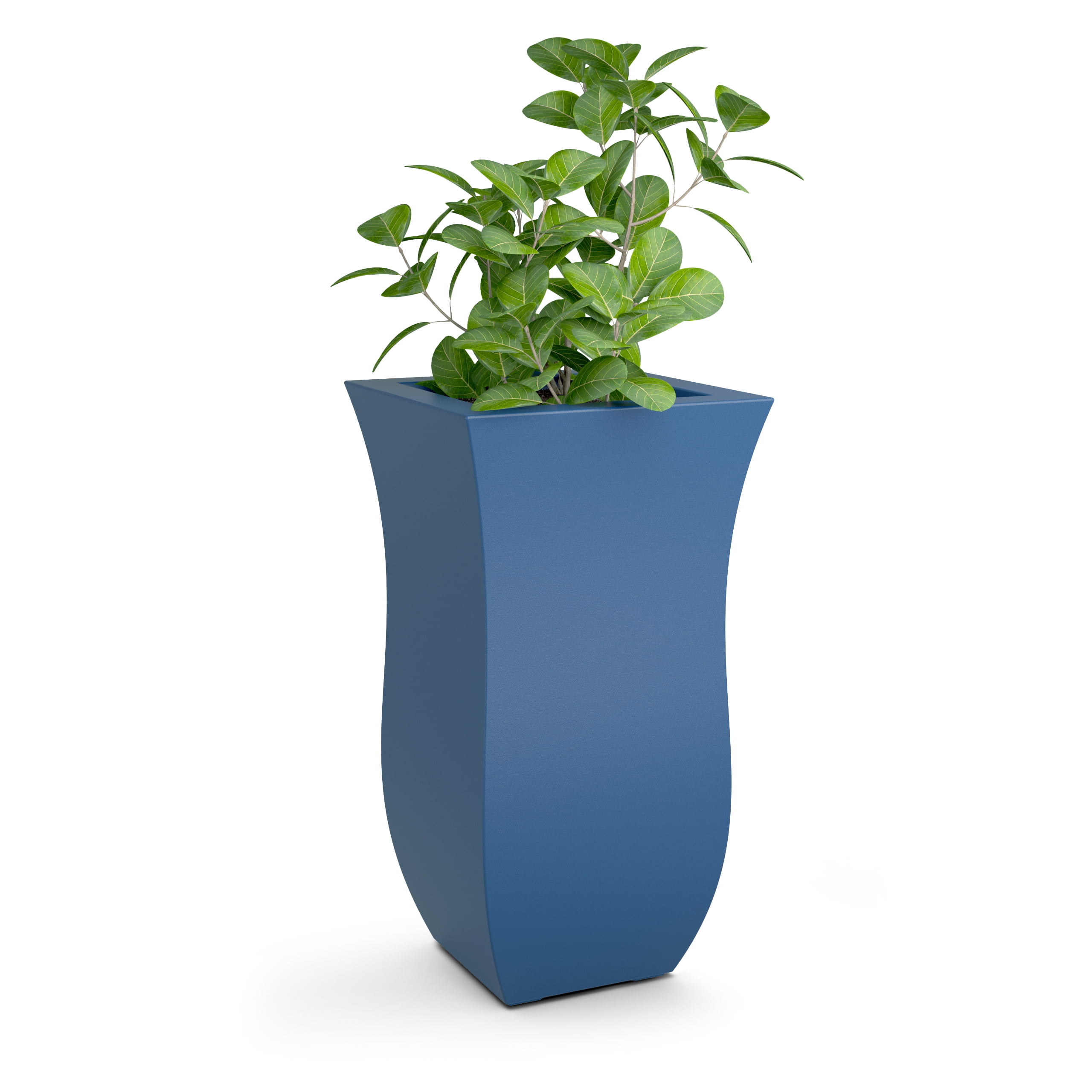 Mayne Valencia 16" x 16" x 30" Tall Square Neptune Blue Plastic Planter