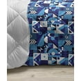thumbnail image 3 of Navy Blue Down Alternative Comforter, Mediterranean Traditional Art Elements with Spanish Portuguese Influences, Microfiber Quilt for All Season, 5 Sizes, Dark Blue White, by Ambesonne, 3 of 3