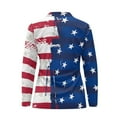 thumbnail image 5 of Yuyamidu American Flag Women Long Sleeve Shirts Size M Soft 1/4 Zip Collared Golf Shirts Slim Fit Shirt Workout Tops for Outdoor Sports, 4th of July, 5 of 8