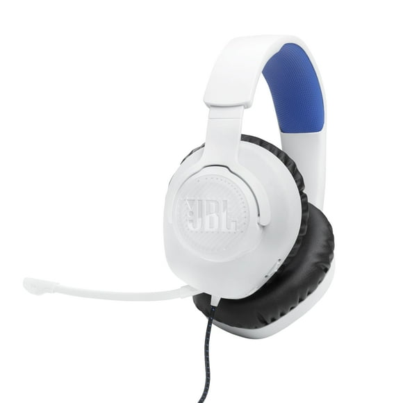 JBL Quantum 100P - Wired Over-Ear Gaming Headset with a Detachable mic, QuantumSOUND Signature, Memory Foam Comfort, Compatible with Windows Sonic Surround Sound (White)