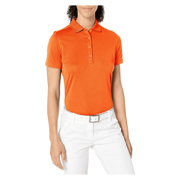 Callaway Women's Short Sleeve Performance Golf Polo Shirt, Orange , Size M