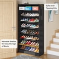 thumbnail image 4 of 9 Tiers Shoe Cabinet 40-45 Pairs Heavy Duty Wood Freestanding Shoe Storage Cabinet with Open Storage for Entryway Black, 4 of 5