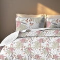 thumbnail image 5 of Davulos 3 Pieces Quilt Set Full/Queen Size,Pink Floral Reversible Bedspread Coverlet Set Soft Microfiber Lightweight Bed Cover for All Season, 5 of 8