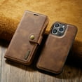 thumbnail image 5 of Magnetic Wallet Case for iPhone 15 Pro Max with Card Holder, Detachable Leather Kickstand Case with Card Slots - 6.7 inch (Brown), 5 of 19