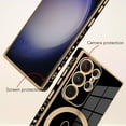 thumbnail image 2 of for Samsung Galaxy S23 Ultra 5G Case [Support Magsafe] Love Heart Pattern Magnetic Plating Luxury Elegant Case Camera Protector Soft TPU Shockproof Corner Back Cover -Black, 2 of 6