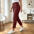 thumbnail image 4 of Maplenight Womens Cropped Yoga Pants with Pockets Elastic High Waisted Workout Pants Side Slit Casual Athletic Running Leggings, 4 of 6