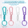 thumbnail image 2 of Uxcell Keychain Clips with O Rings, Quick Release Key Chain Rings Metal Key Ring Holder Spring Snap Hook Organizer for Car Keys, Backpack, Women, Man Pink/Purple/White/Blue, 2 of 7