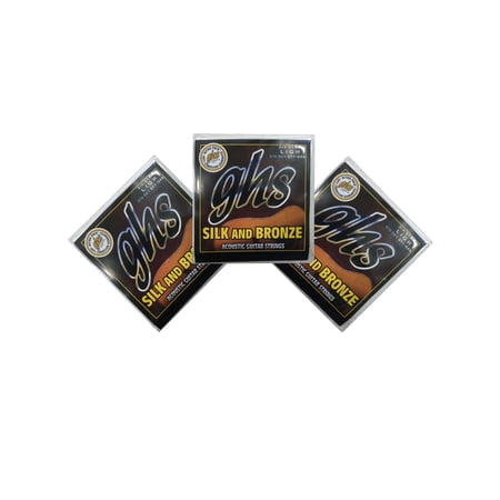 GHS Guitar Strings 3-Packs Acoustic Silk and Bronze Medium Light 12-54