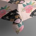 thumbnail image 3 of Rottweiler and Pioneer Flower Rectangle Tablecloth 60"x84",Waterproof Polyester Rectangle Table Cloth, Wipeable Spillproof Polyester Tablecloth for Dining, Camping, Indoor and Outdoor, 3 of 5