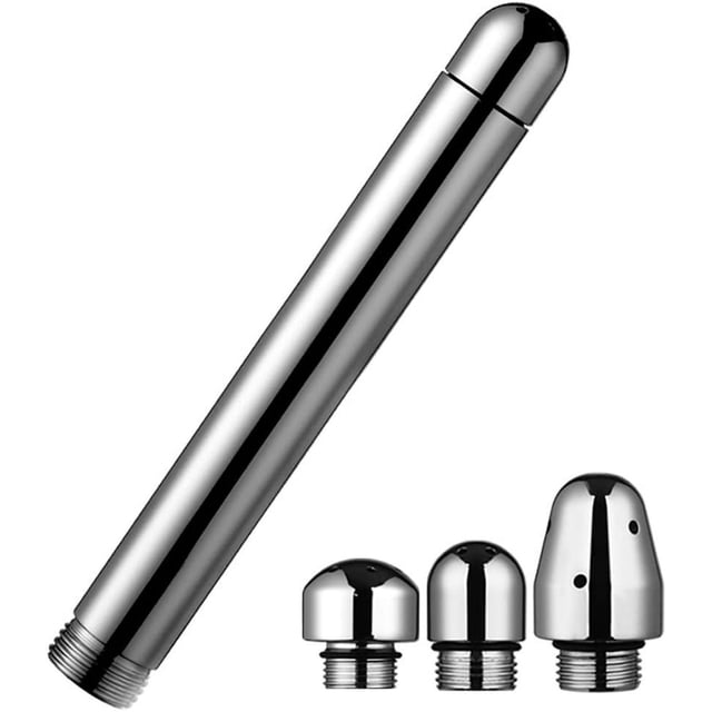 Ducha de enema de aluminio, cabezal de ducha de bidé de aluminio para lavar partes privadas con 3 cabezales para limpieza