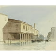 thumbnail image 2 of Carl Theodor Reiffenstein 14x12 Black Ornate Wood Framed Double Matted Museum Art Print Titled: Channel Section in Murano (1851), 2 of 5
